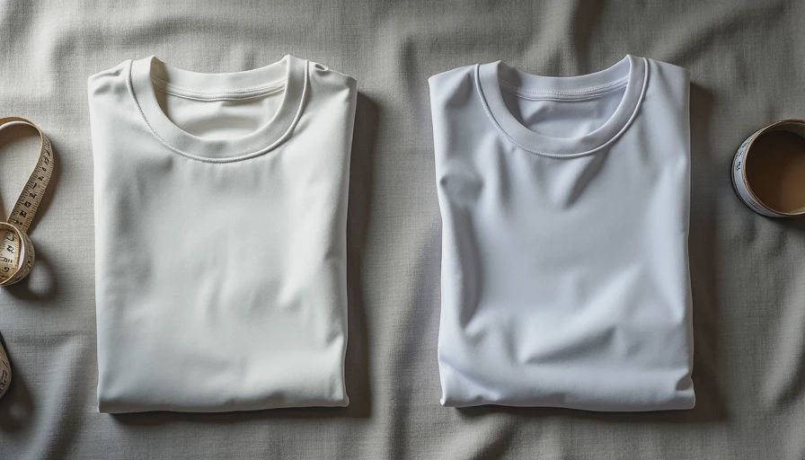 Before and after comparison of white t-shirts showing fabric quality and fit details for better menswear choices