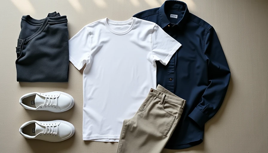 Core clean style pieces flat lay showing intentional everyday menswear