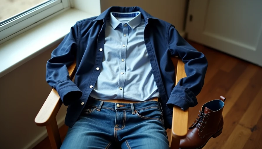 Night out layering with navy overshirt over oxford shirt and dark jeans